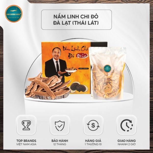 Nấm linh chi non đà lạt Kim Cương Vàng loại thái lát