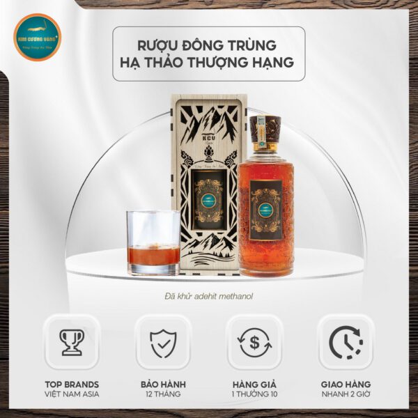 Rượu đông trùng hạ thảo thượng hạng Kim Cương Vàng