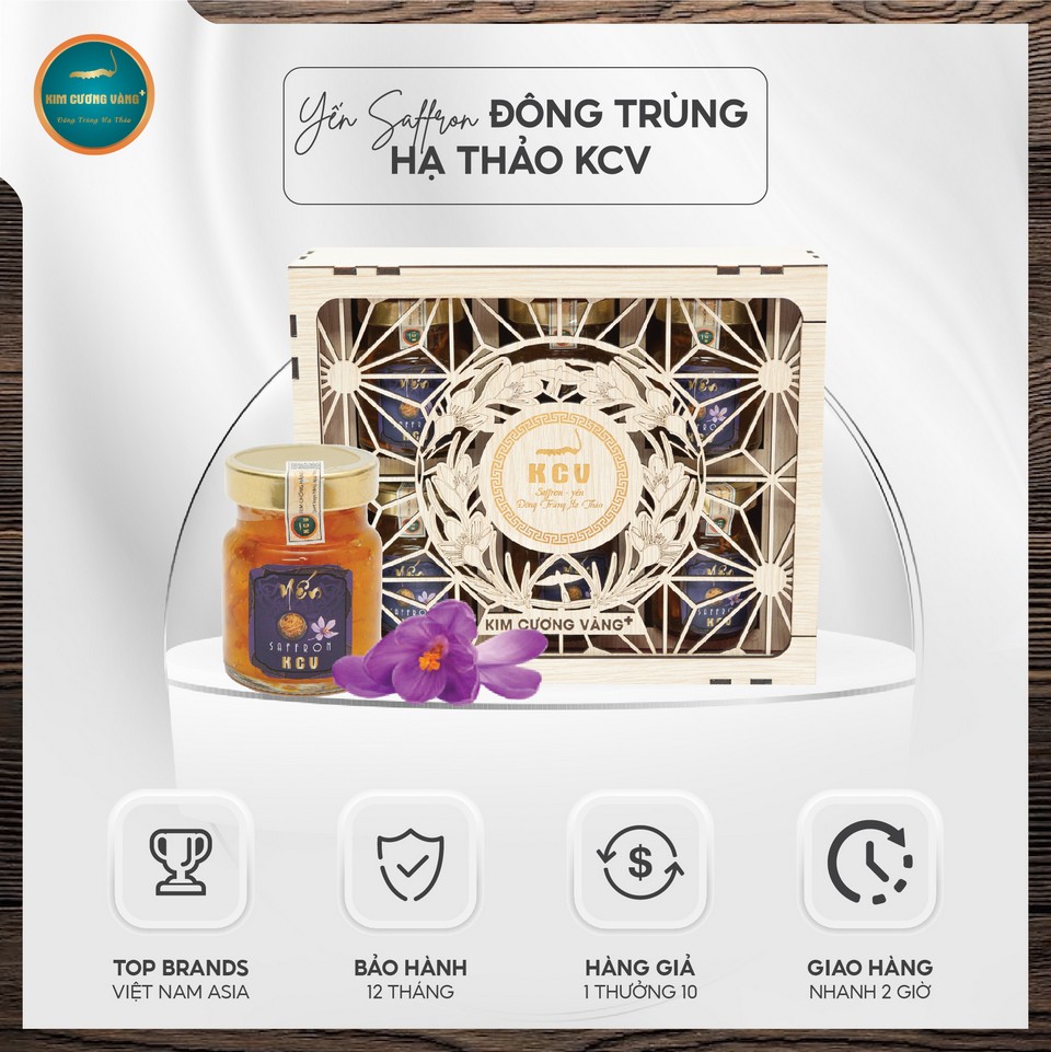 Yến Saffron đông trùng hạ thảo Kim Cương Vàng